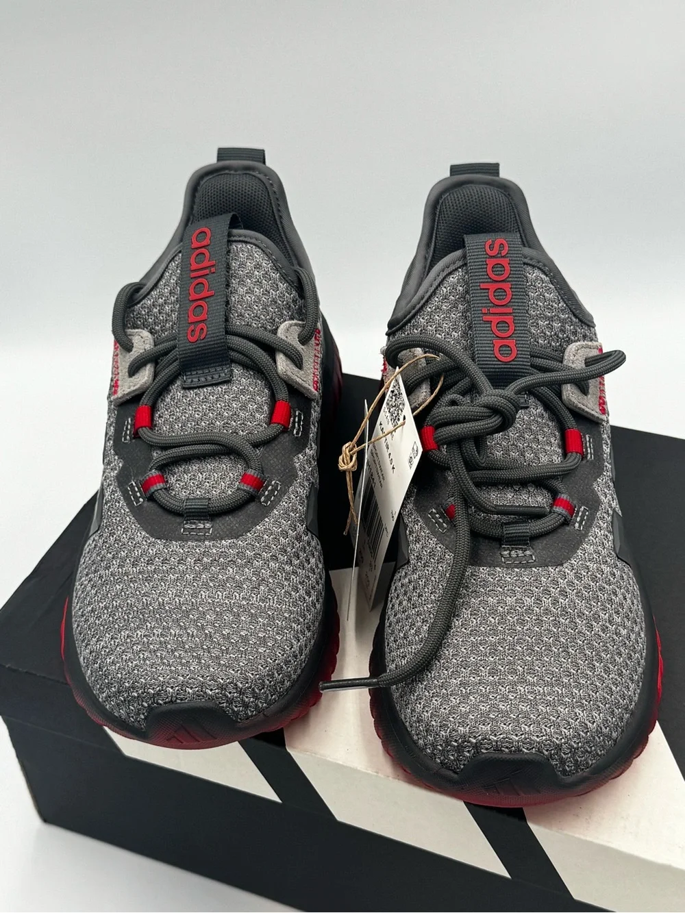 Adidas Kaptir 4.0 K Kids Shoes 1.5 Grey Five Better Scarlet Red NIB IH1841
